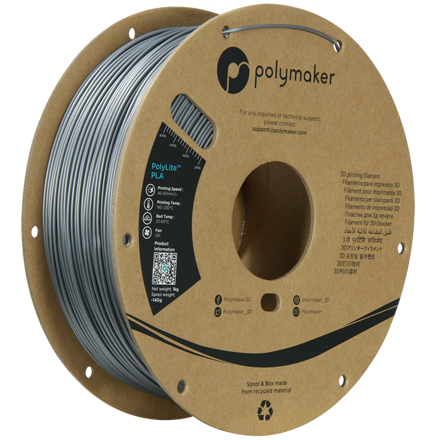 Polymaker PolyLite PLA - Steel Grey