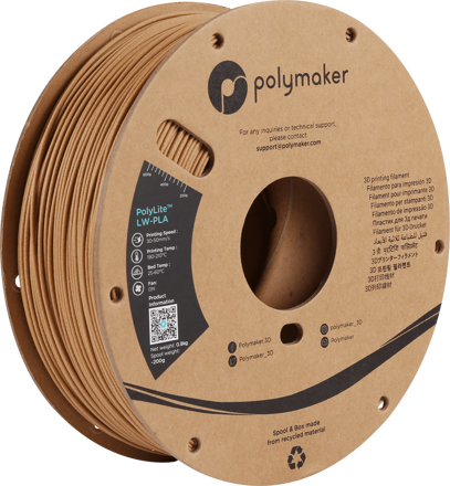 Polymaker PolyLite LW-PLA - Wood Brown
