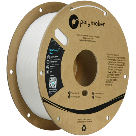 Polymaker PolySonic High Speed PLA - White