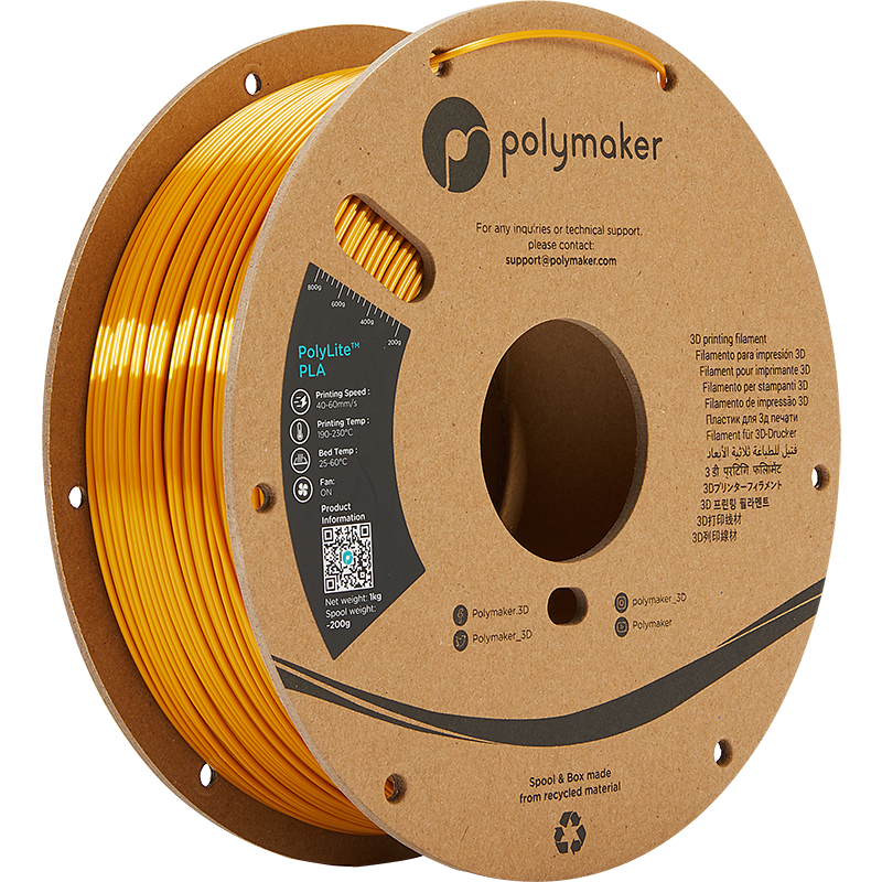 Polymaker PolyLite PLA - Silk Gold Polymaker PolyLite PLA - Silk Gold