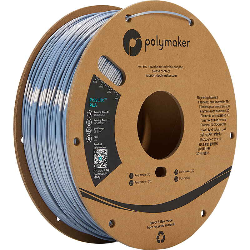 Polymaker PolyLite PLA - Silk Silver Polymaker PolyLite PLA - Silk Silver