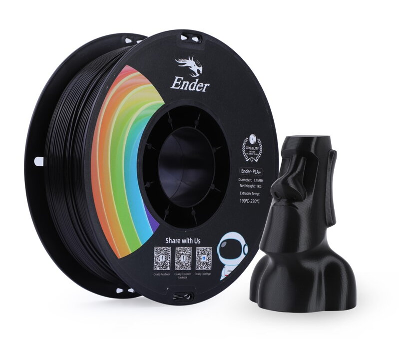 Creality Ender - PLA+ - 1,75mm - 1kg - Black Creality Ender - PLA+ - 1,75mm - 1kg - Black