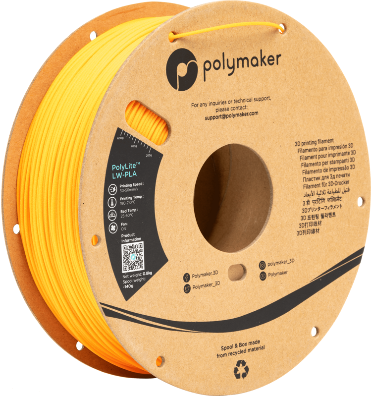 Polymaker PolyLite LW-PLA - Bright Orange Polymaker PolyLite LW-PLA - Bright Orange