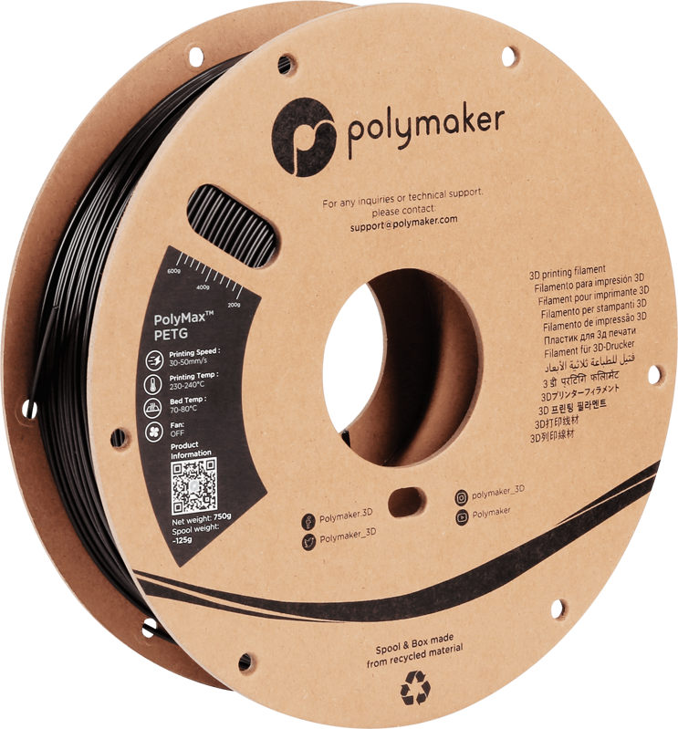 Polymaker PolyMax Tough PETG - Black Polymaker PolyMax Tough PETG - Black