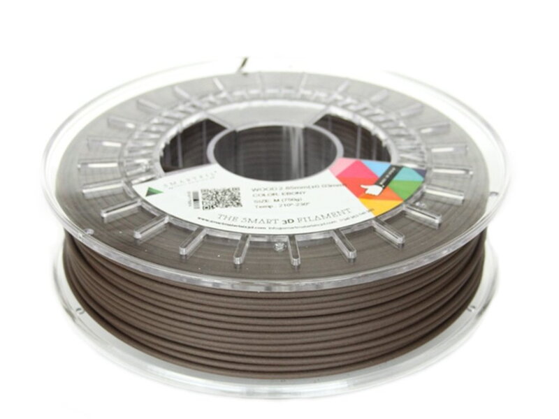 WOOD filament tmavě hnědý eben 2,85 mm Smartfil 750 g