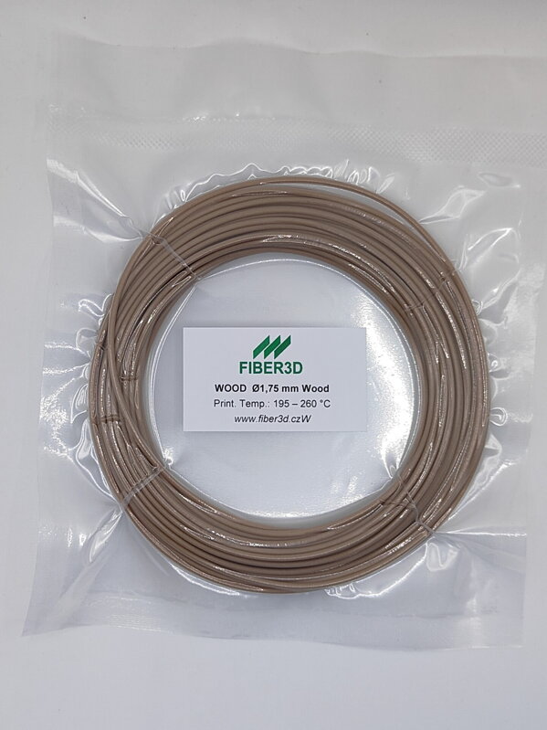 Vzorek FIBER3D Wood - dřevěný filament 1,75 mm 10 m Vzorek FIBER3D Wood - dřevěný filament 1,75 mm 10 m