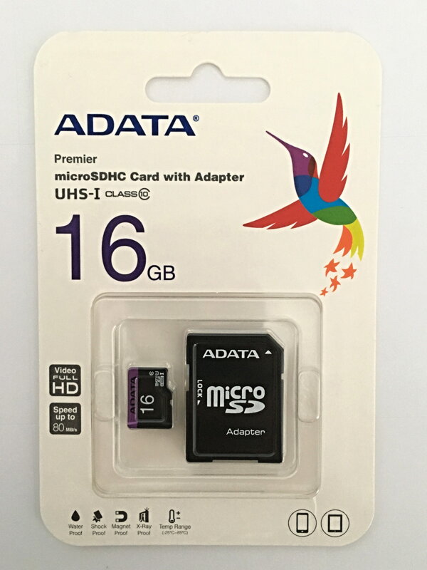 Paměťová 16 GB micro SDHC karta s adaptérem