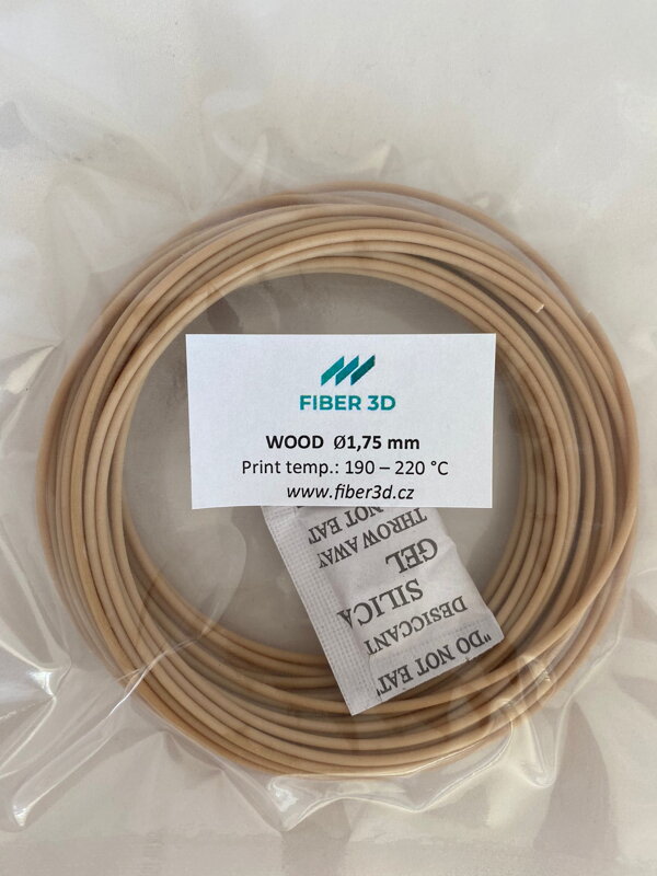 Vzorek FIBER3D Wood - dřevěný filament 1,75 mm 10 m Vzorek FIBER3D Wood - dřevěný filament 1,75 mm 10 m