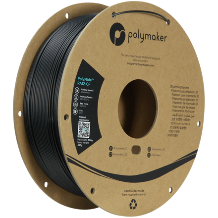 PolyMide™ PA12-CF filament černý 1,75mm Polymaker 500g