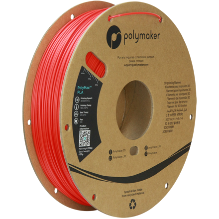 PLA PolyMax filament červený 1,75mm Polymaker 750g