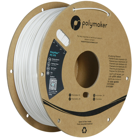 PC-FR PolyMax samozhášivý filament bílý 1,75mm Polymaker 1kg
