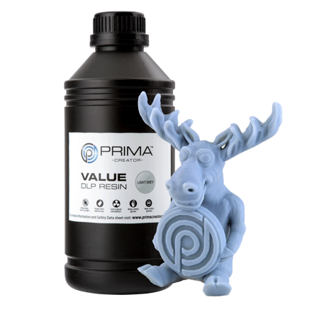 PrimaCreator Value UV / DLP resin - 1000 ml - světle šedá