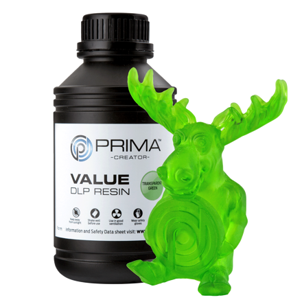 PrimaCreator Value UV / DLP resin - 500 ml - transparentní zelená
