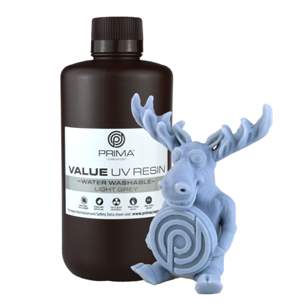 PrimaCreator Value Water Washable UV Resin - 1000 ml - Light Grey