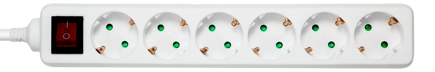 Deltaco 6 Socket Power Strip