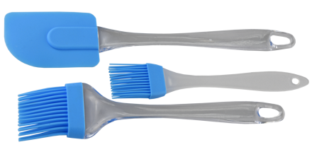 Silicone Spatula and Brush Set - 3 pcs