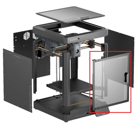 Elegoo Centauri sestava předního uhlíkového skleněného krytu