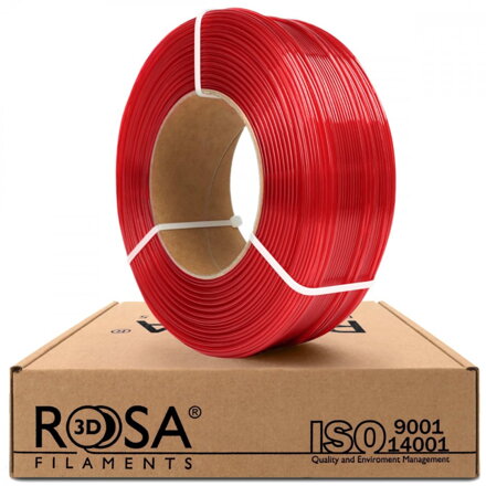 ReFill ROSA3D PETG Standard ČERVENÁ TRANSPARENTNÍ 1,75 mm 1 kg