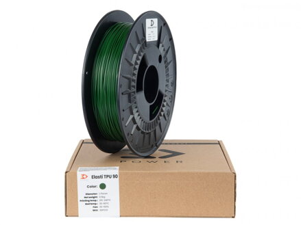 Filament 3D POWER Elasti TPU 90A ZELENÁ 1,75 mm 0,5 kg.