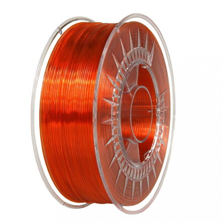 Filament DEVIL DESIGN PETG JASNĚ ORANŽOVÁ TRANSPARENTNÍ 1,75 mm 1 kg.