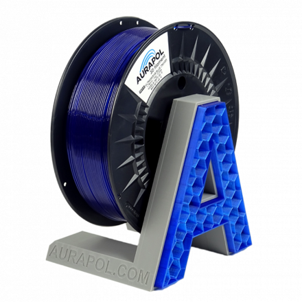 Filament Aurapol PETG ULTRAMARINOVĚ MODRÁ TRANSPARENTNÍ 1,75 mm 1 kg.