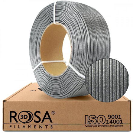 ReFill ROSA3D PETG Standard TŘPYTIVĚ STŘÍBRNÁ "BRILANT" 1,75 mm 1 kg