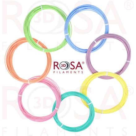 3D PEN PACK ROSA3D PLA PASTEL COLOURS 1,75 mm 7 x 10m