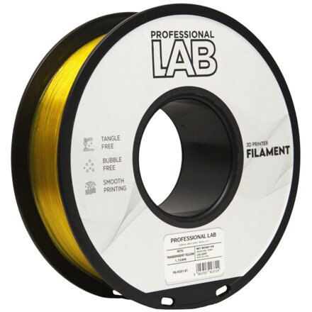 Filament Professional LAB PETG TRANSPARENTNÍ ŽLUTÁ 1,75 mm 1 kg