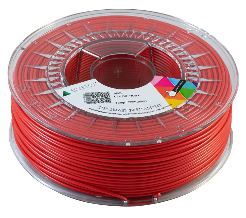 ABS filament rubínově červený 1,75 mm Smartfil 0,75kg