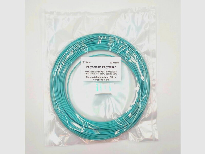 VZOREK 20 METRŮ - PolySmooth filament arctic teal 1,75mm Polymaker