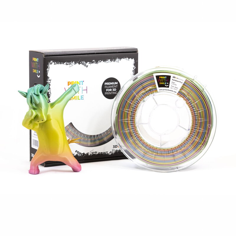 PLA SILK filament rainbow 1,75 mm Print With Smile 1kg