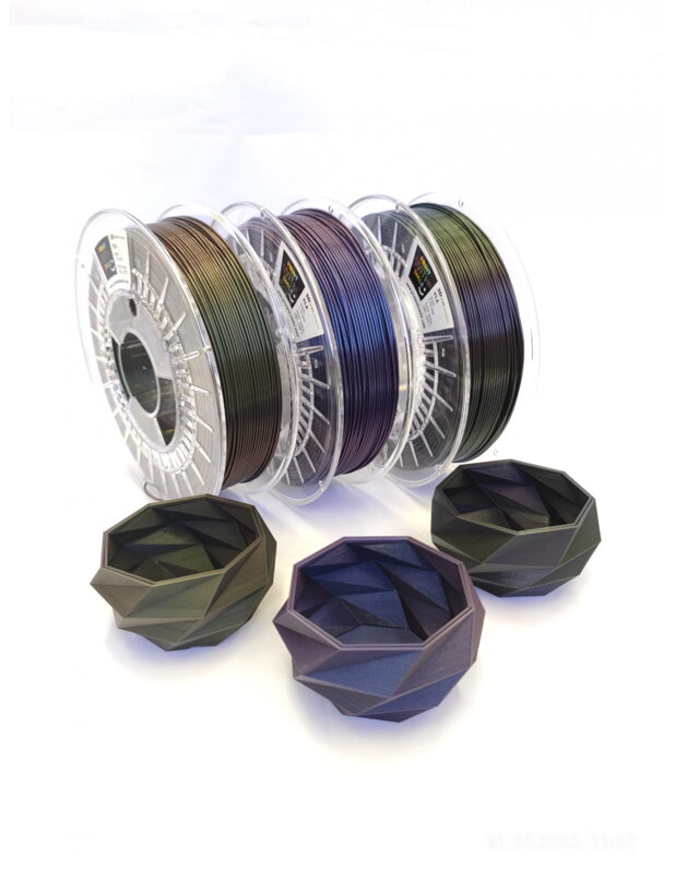 PLA filament BICOLOR METALLIC PLA - 1,75 mm - VIOLET SILVER Print With Smile 0,75kg PLA filament BICOLOR METALLIC PLA - 1,75 mm - VIOLET SILVER Print With Smile 0,75kg
