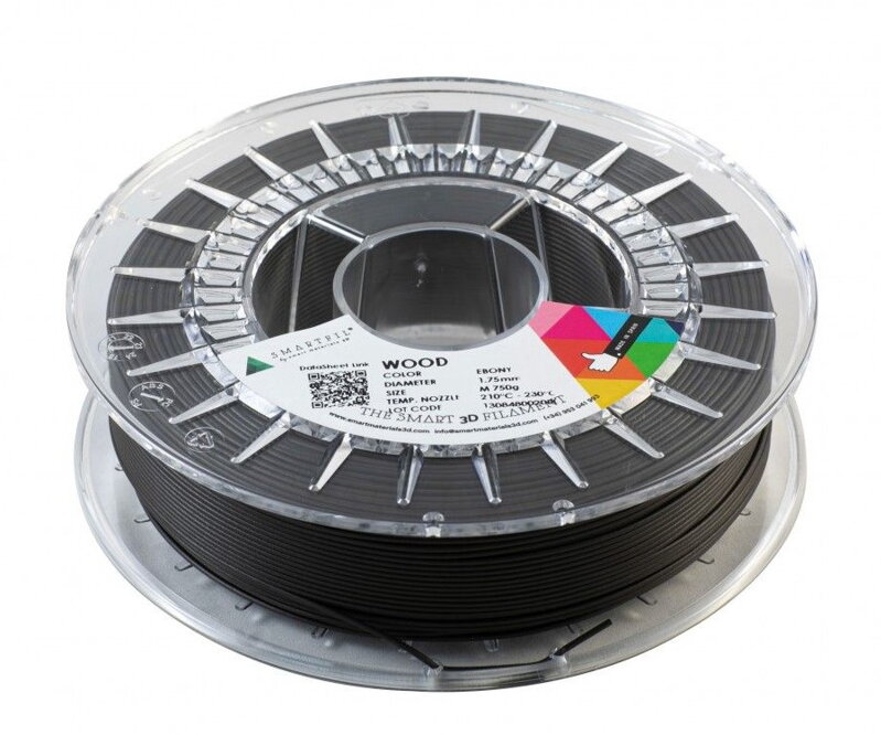 WOOD filament tmavě hnědý eben 1,75 mm Smartfil 750 g WOOD filament tmavě hnědý eben 1,75 mm Smartfil 750 g