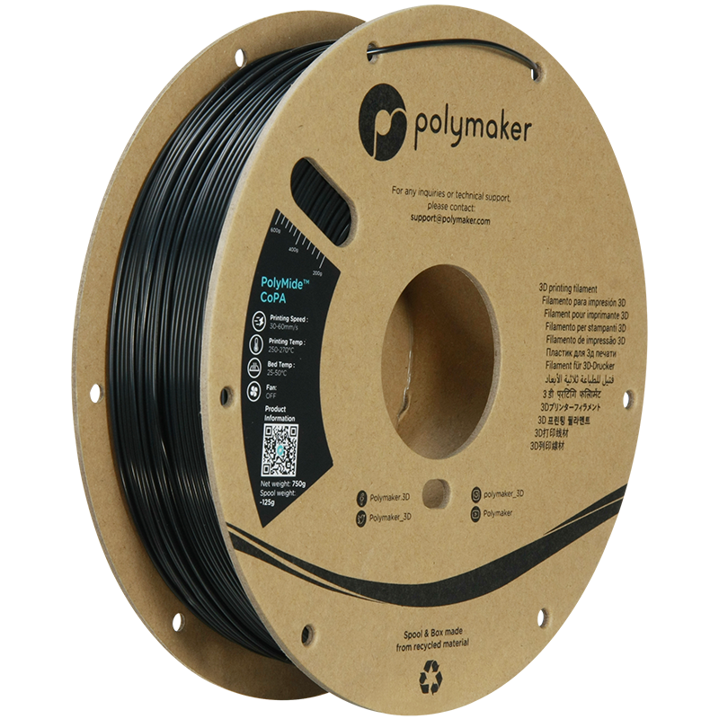 PolyMide CoPa Nylon filament černý 1,75mm Polymaker 750g