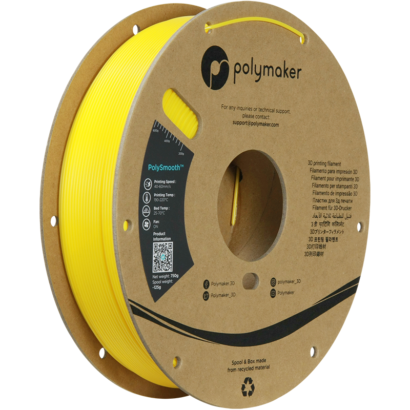 PolySmooth filament žlutý 1,75mm Polymaker 750g