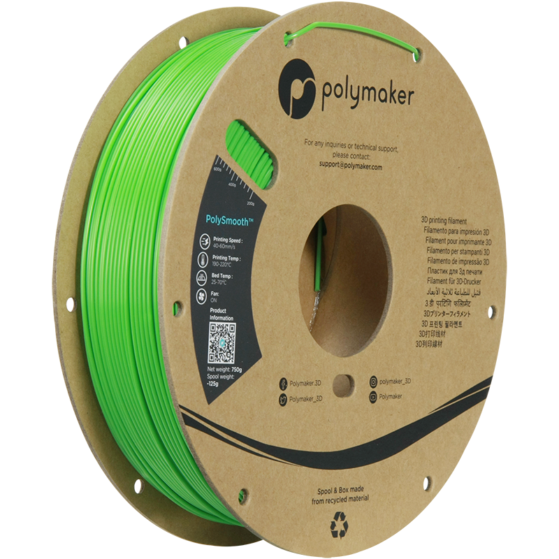 PolySmooth filament zelený 1,75mm Polymaker 750g PolySmooth filament zelený 1,75mm Polymaker 750g