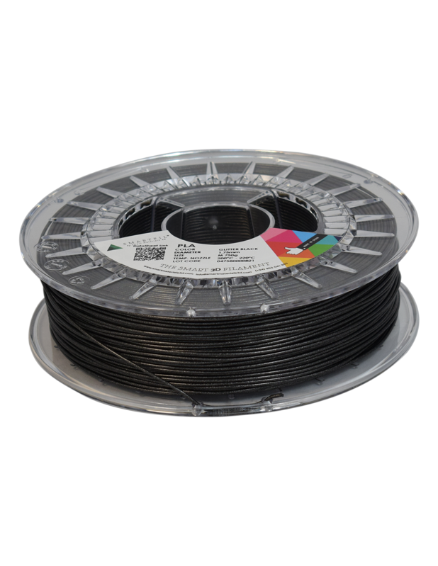 PLA filament třpytivý černý glitter black 1,75 mm Smartfil 750g