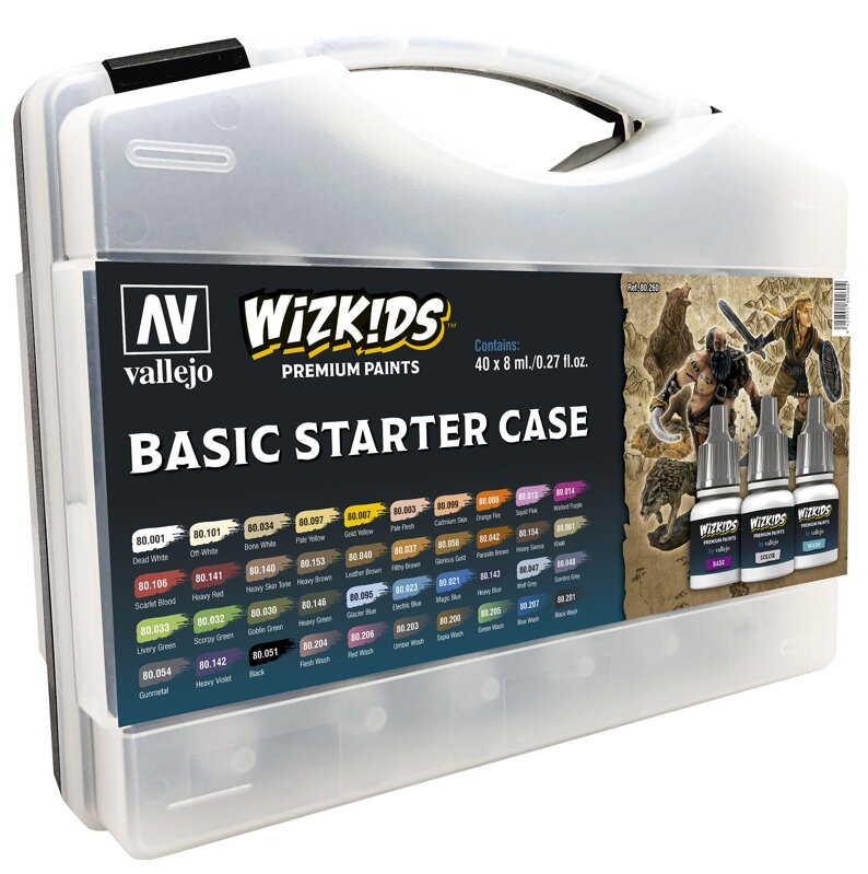 Vallejo Wizkids Premium Set 80260 Basic Starter Case 40x8ml Vallejo Wizkids Premium Set 80260 Basic Starter Case 40x8ml