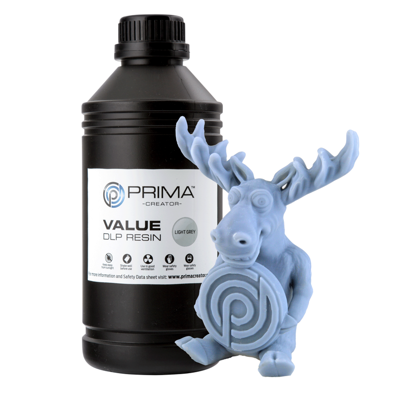 PrimaCreator Value UV / DLP resin - 1000 ml - světle šedá