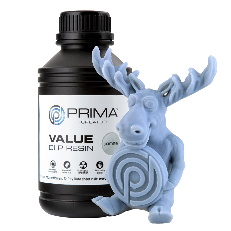 PrimaCreator Value UV / DLP Resin - 500 ml - Light Grey PrimaCreator Value UV / DLP Resin - 500 ml - Light Grey