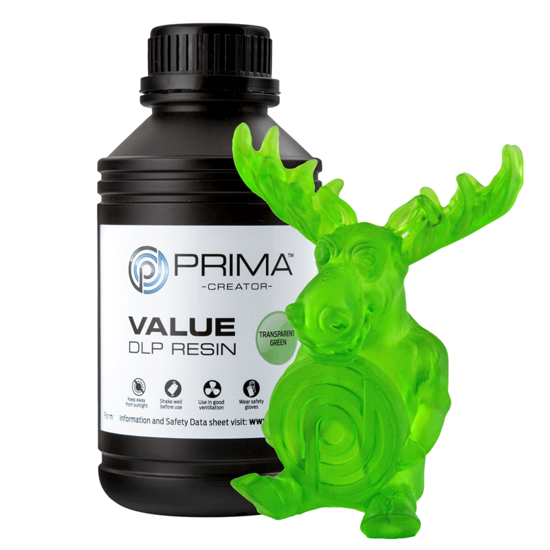 PrimaCreator Value UV / DLP resin - 500 ml - transparentní zelená