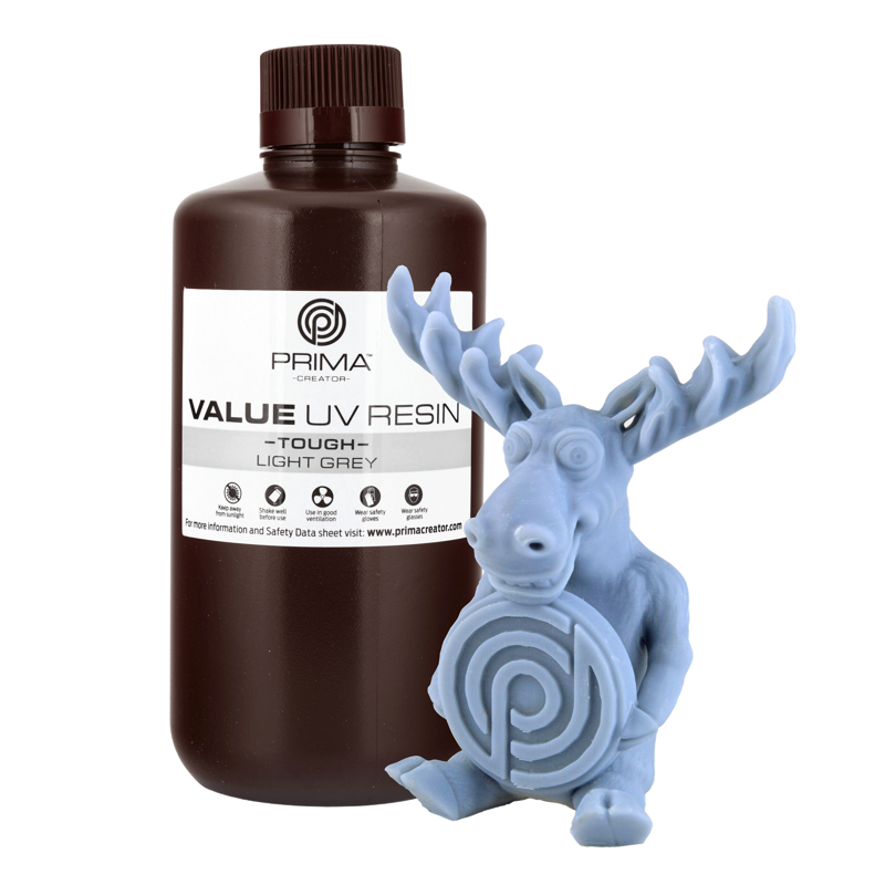PrimaCreator Value Tough UV Resin (ABS Like) - 1000 ml - Light Grey