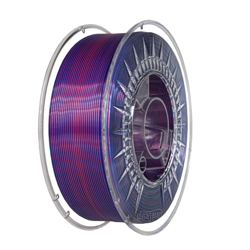 Filament DEVIL DESIGN PLA SILK DUAL TMAVĚ ČERVENÁ + FIALOVÁ 1,75 mm 1 kg. Filament DEVIL DESIGN PLA SILK DUAL TMAVĚ ČERVENÁ + FIALOVÁ 1,75 mm 1 kg.