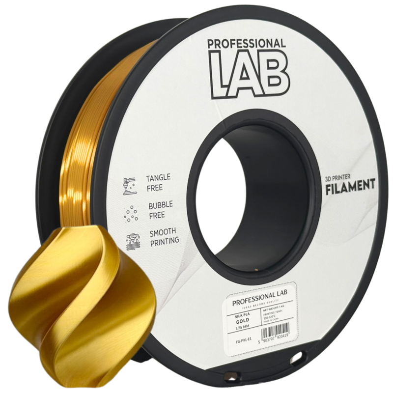 Filament Professional LAB PLA SILK ZLATÁ 1,75 mm 1 kg Filament Professional LAB PLA SILK ZLATÁ 1,75 mm 1 kg