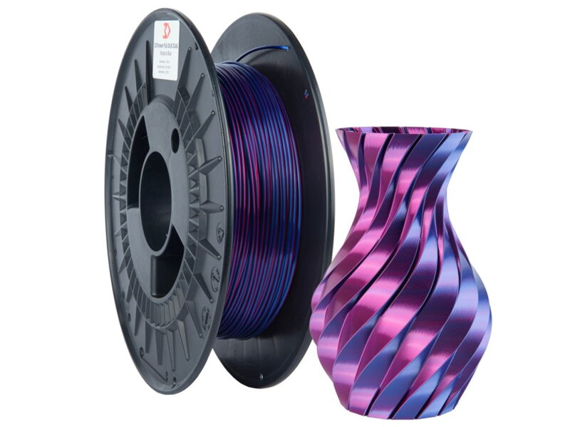 Filament 3D POWER SILK DUAL PURPUROVÁ+MODRÁ 1,75 mm 0,3 kg. Filament 3D POWER SILK DUAL PURPUROVÁ+MODRÁ 1,75 mm 0,3 kg.
