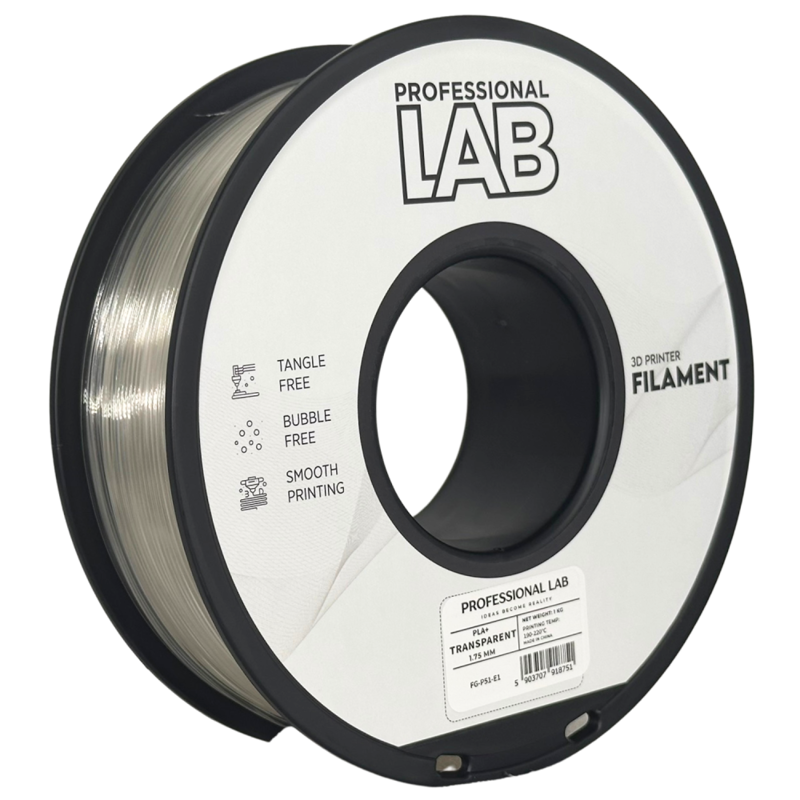 Filament PROFESSIONAL LAB PLA+ TRANSPARENT 1,75 mm 1 kg Filament PROFESSIONAL LAB PLA+ TRANSPARENT 1,75 mm 1 kg