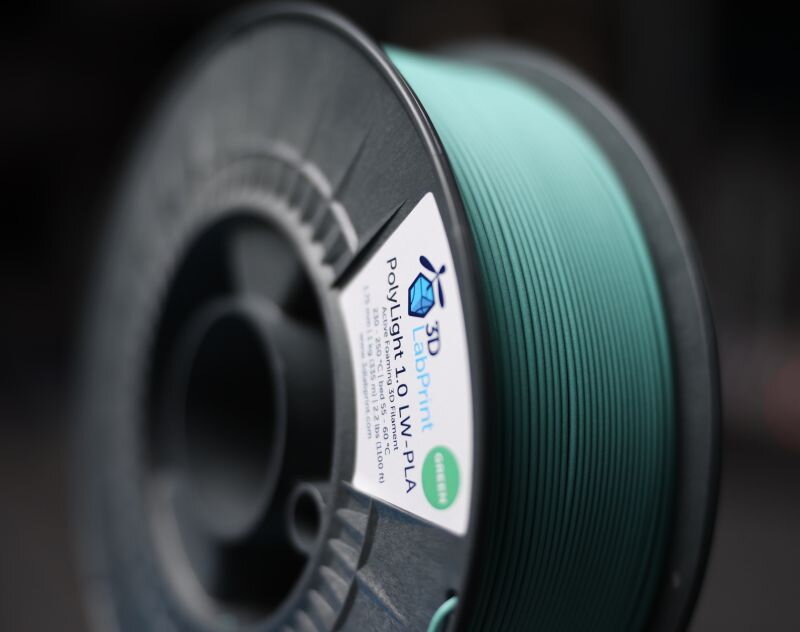 Filament 3DLabPrint POLY LIGHT 1.0 LW-PLA GREEN 1,75 mm 1 kg Filament 3DLabPrint POLY LIGHT 1.0 LW-PLA GREEN 1,75 mm 1 kg