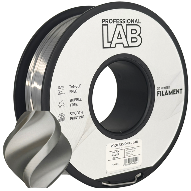 Filament Professional LAB PLA SILK STŘÍBRNÁ 1,75 mm 1 kg Filament Professional LAB PLA SILK STŘÍBRNÁ 1,75 mm 1 kg