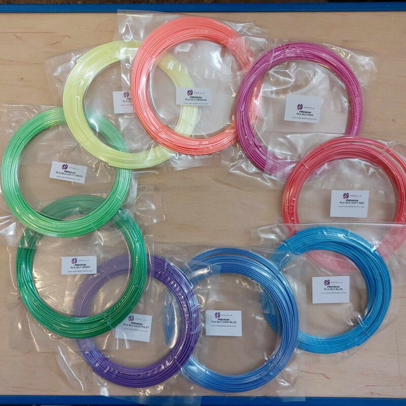 AKCE - Filament NEBULA PREMIUM PLA SILK SADA VZORKŮ 1,75 mm 9+ cca 30g od barvy