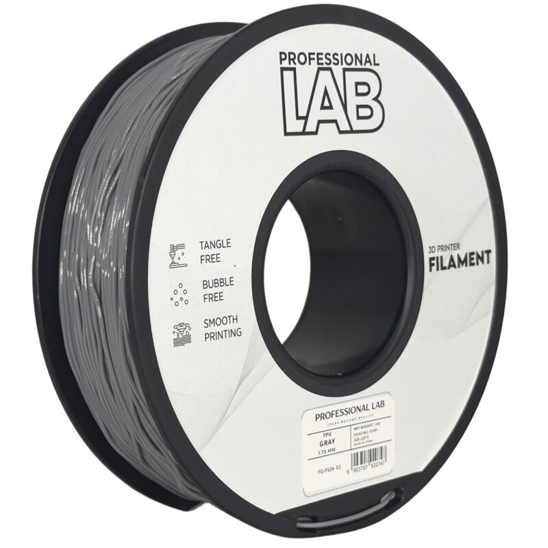 Filament PROFESSIONAL LAB TPU ŠEDÁ 1,75 mm 1 kg